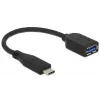 USB-kabel DeLOCK USB 3.1 Gen 2 Type-C/Type-A 0,1 m zwart