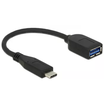 USB-kabel DeLOCK USB 3.1 Gen 2 Type-C/Type-A 0,1 m zwart