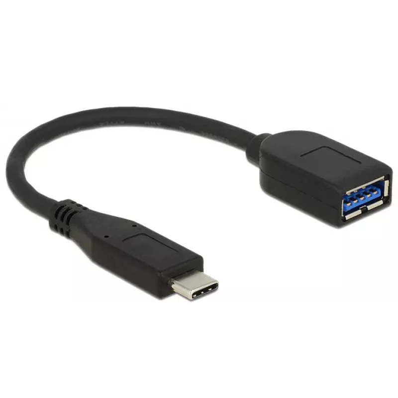 USB-kabel DeLOCK USB 3.1 Gen 2 Type-C/Type-A 0,1 m zwart