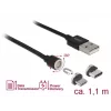 USB-kabel DeLOCK 85723 USB 2.0 1,1 m USB A USB C/Micro-USB B zwart