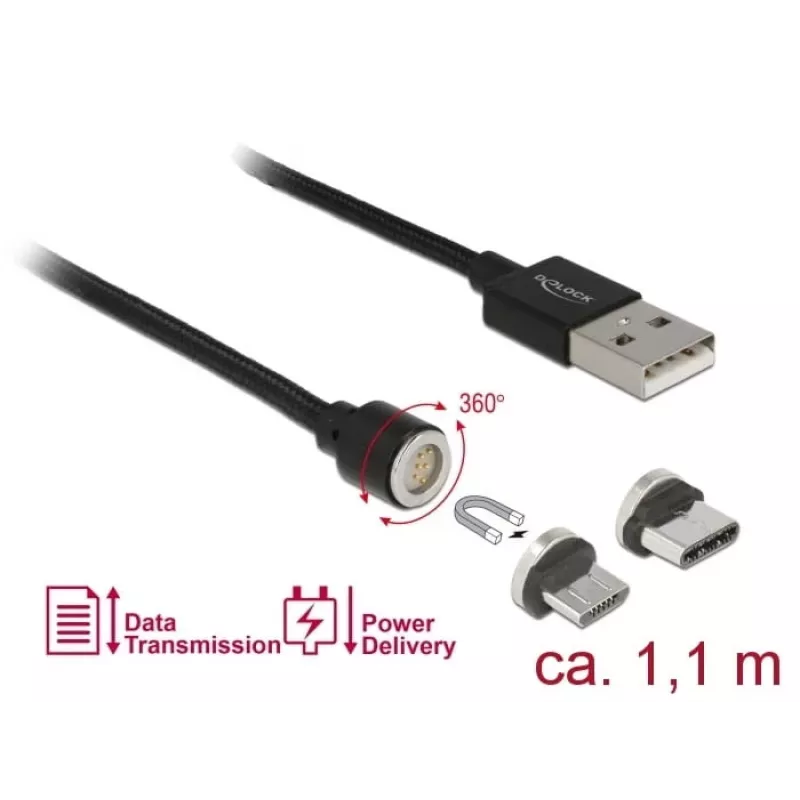 USB-kabel DeLOCK 85723 USB 2.0 1,1 m USB A USB C/Micro-USB B zwart