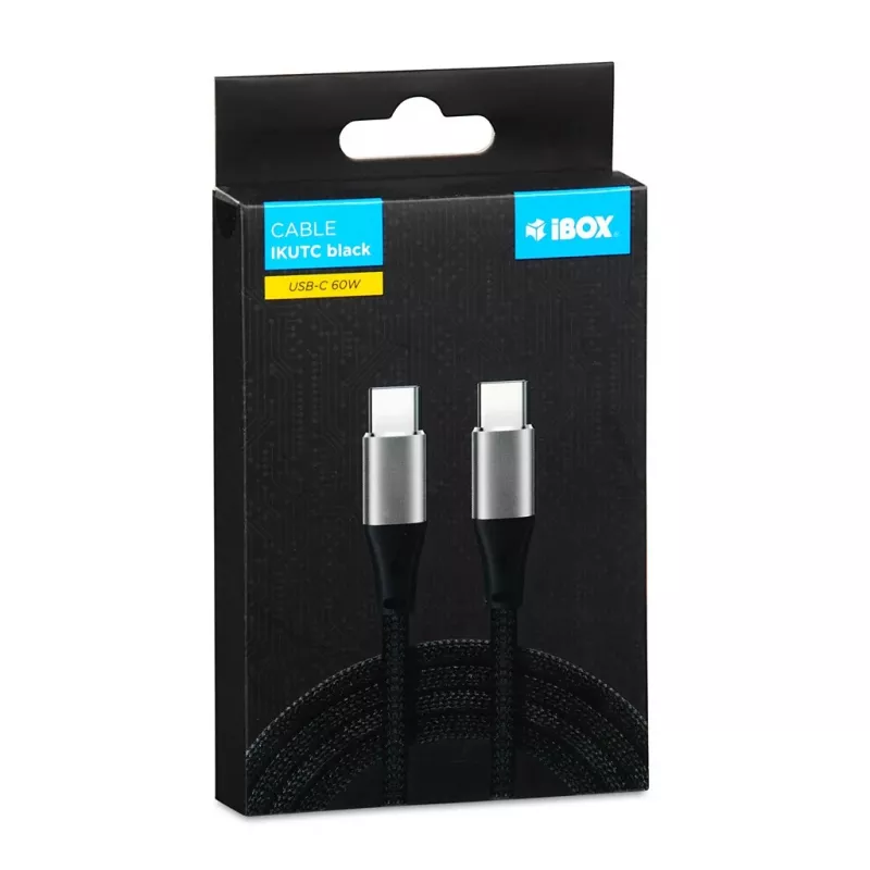 iBOX IKUTC USB-C-kabel 60W 2m zwart