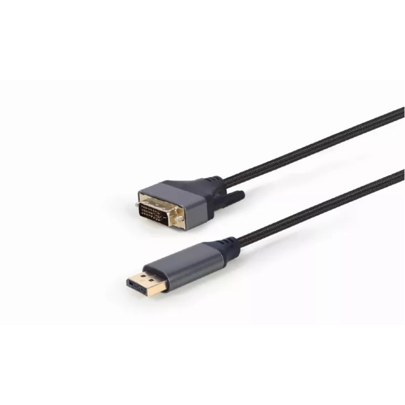 Videokabel-adapter Gembird CC-DPM-DVIM-4K-6 – DisplayPort naar DVI, 1,8 m, 4K, zwart