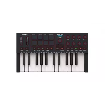MIDI-toetsenbord AKAI MPK MINI 4 zwart – 25 toetsen, 8 pads, 8 encoders, arpeggiator, USB-C, MIDI-uitgang