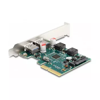 DeLOCK PCI Express x4-kaart naar 2 x externe USB 10 Gbit/s Type-A bus low profile
