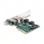 DeLOCK PCI Express x4-kaart naar 2 x externe USB 10 Gbit/s Type-A bus low profile