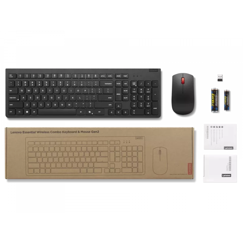 Lenovo toetsenbord en muis draadloos zwart