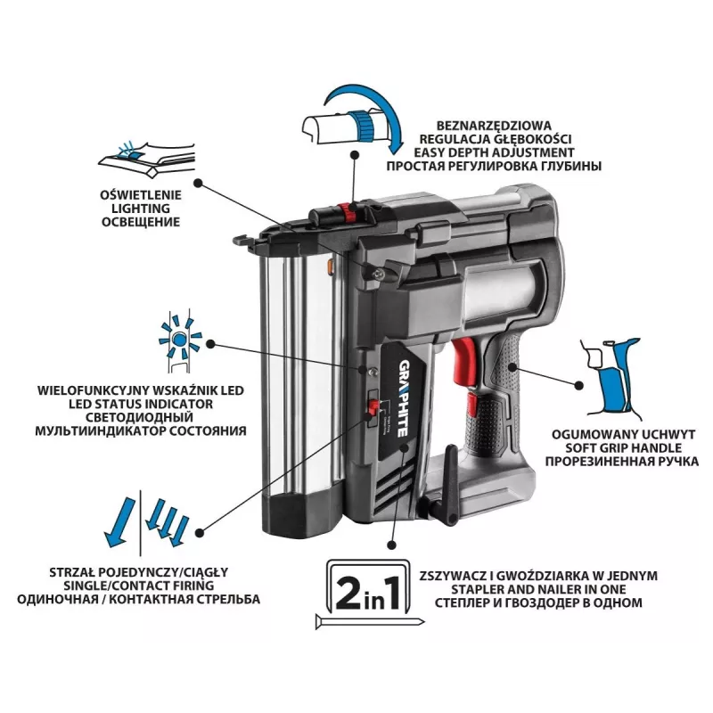 Graphite 58G081 Energy+ accutacker 2-in-1, 18 V Li-Ion, zonder accu
