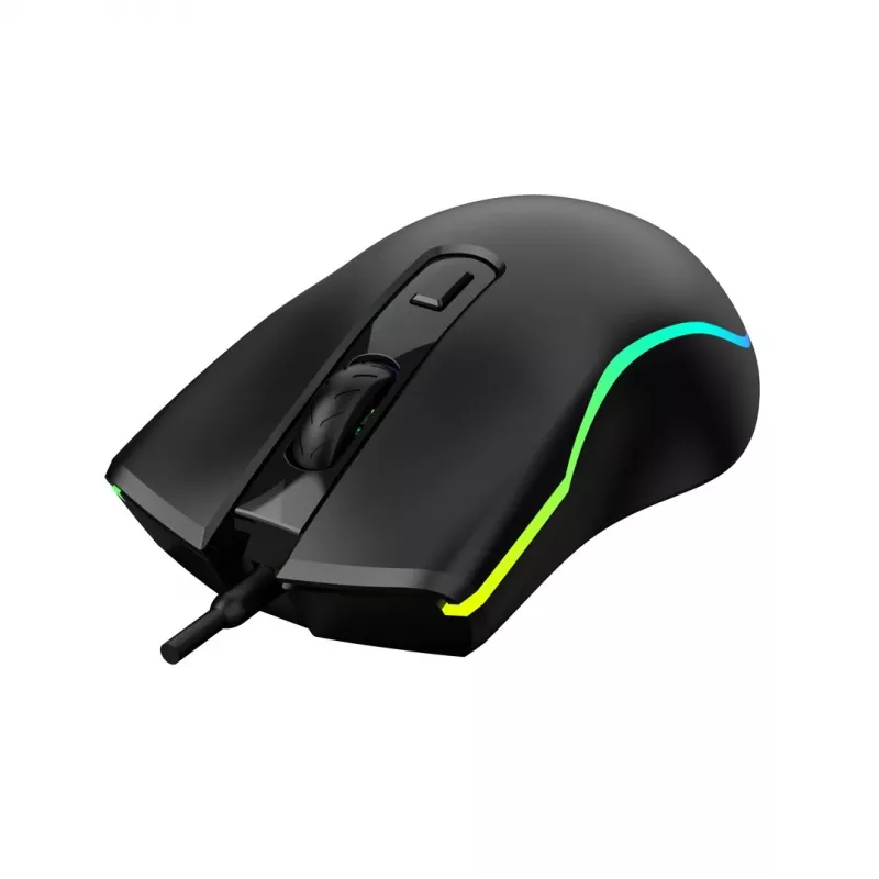 Bedrade verwarmde gaming-muis ActiveJet AMY-W390 — dubbelhandig, optisch 2000 DPI, USB Type-A, 4 knoppen, zwart