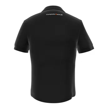 Poloshirt GamersWear ComputerBase Polo zwart maat S — heren-gamingpolo, zwart, ademende stof