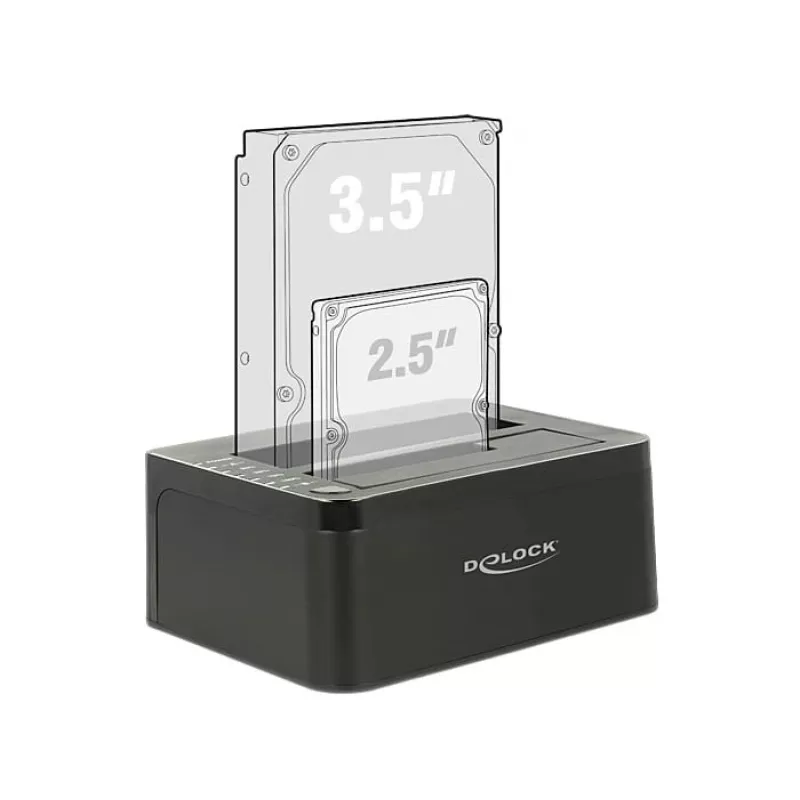Delock USB 3.0 dual dockingstation voor 2x SATA HDD / SSD met kloonfunctie