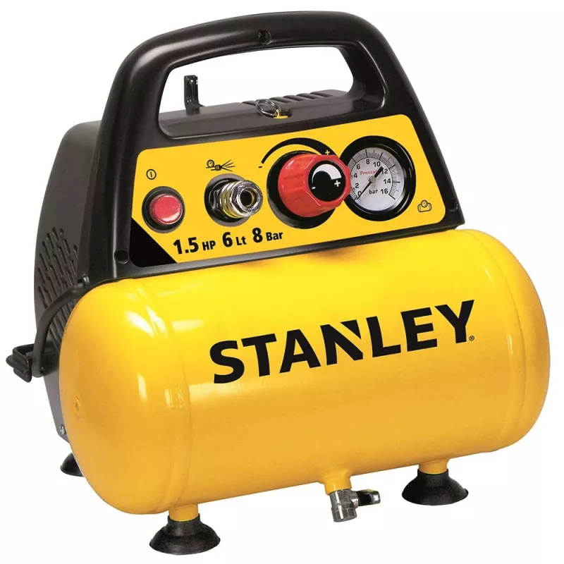 OLIEVRIJE compressor 6L+perslucht-kit Stanley