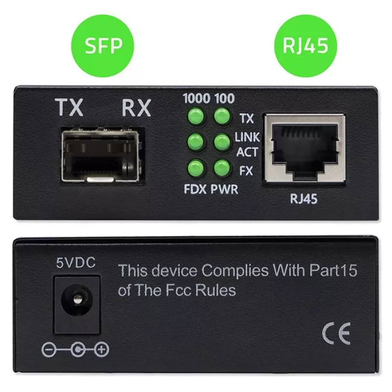Mediaconverter SWITCH Ethernet 1x RJ45 1x SFP
