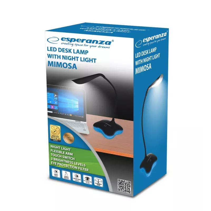 Esperanza ELD105K Mimosa led-bureaulamp, 3 W, zwart