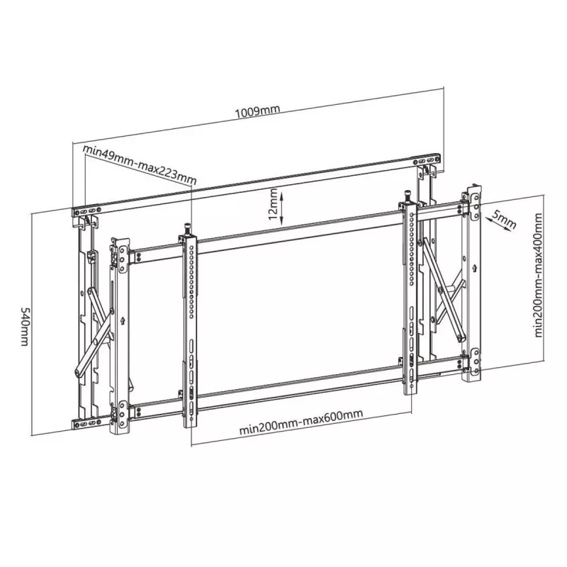 TV-videowandhouder MACLEAN MC-845 VESA 600x400mm houder voor displays