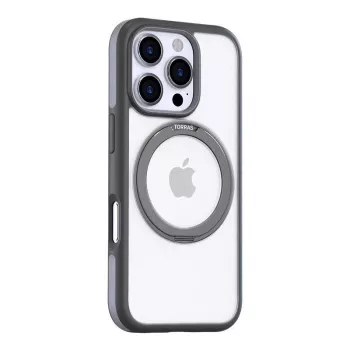 Cover Torras Ostand R Fusion iPhone 16 Pro 15,5 cm grijs transparant
