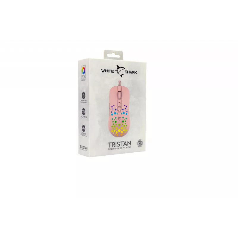 Muis White Shark GM-9004 Tristan-2 Pink RGB USB