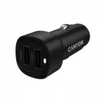 CANYON Autolader OnDrive 24 24W 2xUSB-A Zwart