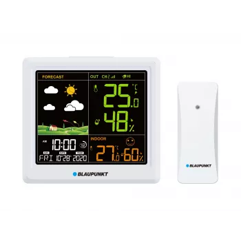 Weerstation BLAUPUNKT WS25WH – binnen-/buitenmetingen, draadloze sensoren
