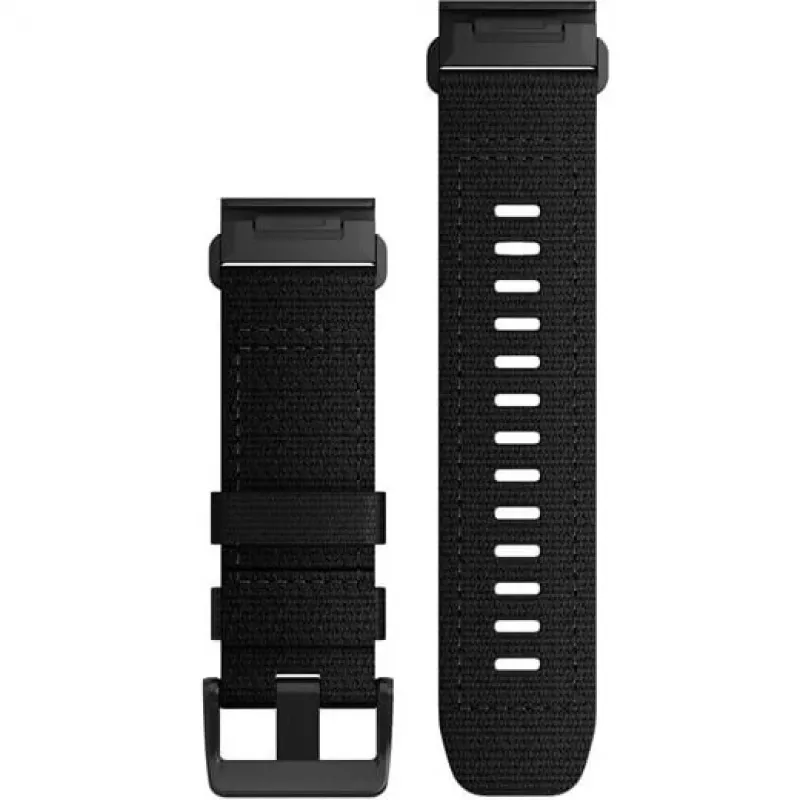 Garmin vervangingsarmband QuickFit 26mm nylon zwart edelstaal (010-13010-00)