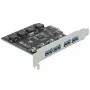 Delock PCI Express x1-kaart naar 4 x externe USB Type-A-aansluiting SuperSpeed USB