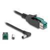 DeLOCK PoweredUSB-kabel stekker 12 V naar DC 5,5 x 2,5 mm stekker haaks 1 m