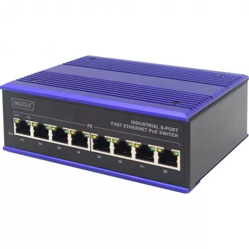 ASSMANN Electronic DN-650108 netwerkswitch Fast Ethernet (10/100) Power over Ethernet (PoE) zwart, blauw