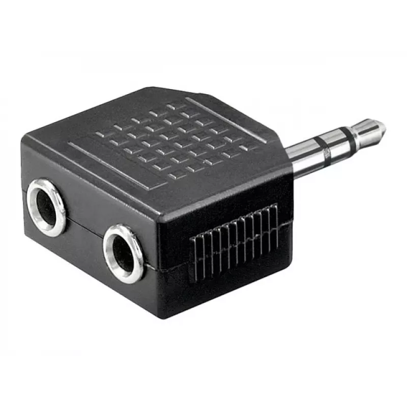 Goobay | hoofdtelefoon-AUX-adapter; 3,5 mm jack 1-naar-2