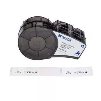Brady, M21-136-499, nylonweefsel, zwart op wit, 19,05 x 38,10 mm, permanent (91 etiketten) (152093)