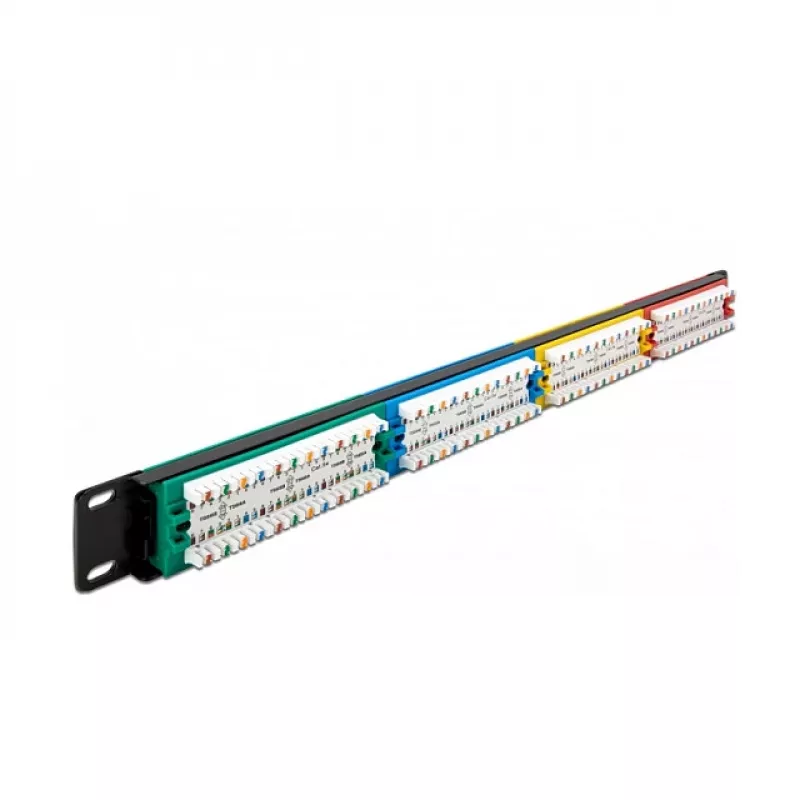 DeLOCK 19 inch patchpanel 24 poorten Cat.5e 1HE kleur RJ-45