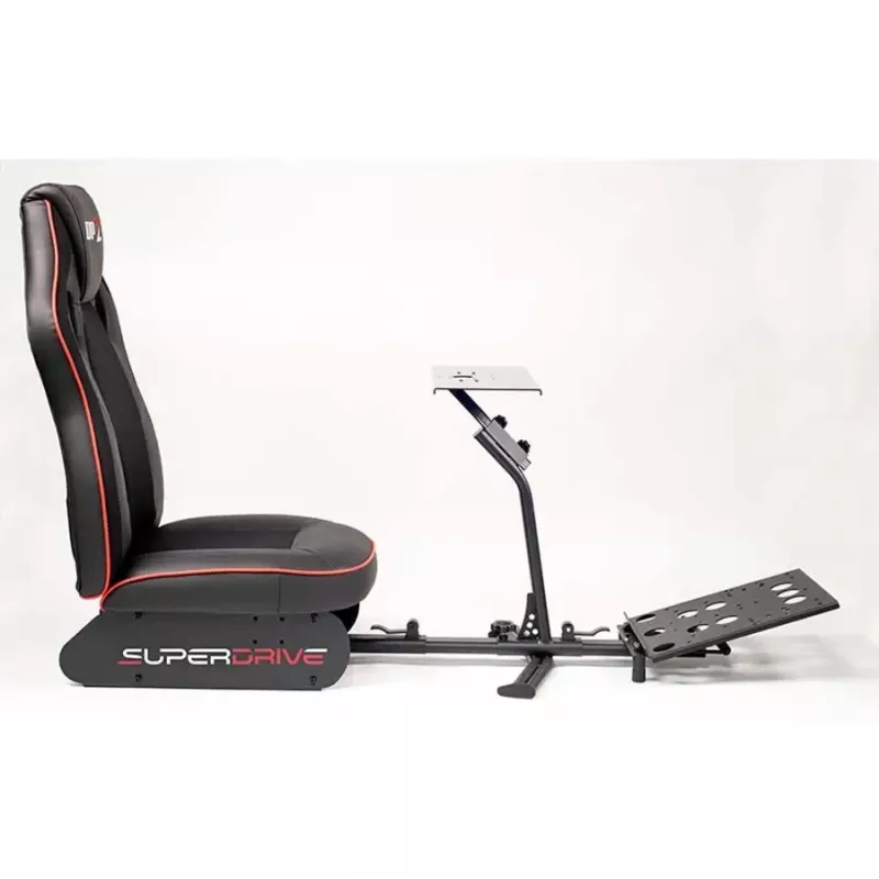 Racing cockpit Subsonic SA5681 zwart rood kunstleer mesh metaal