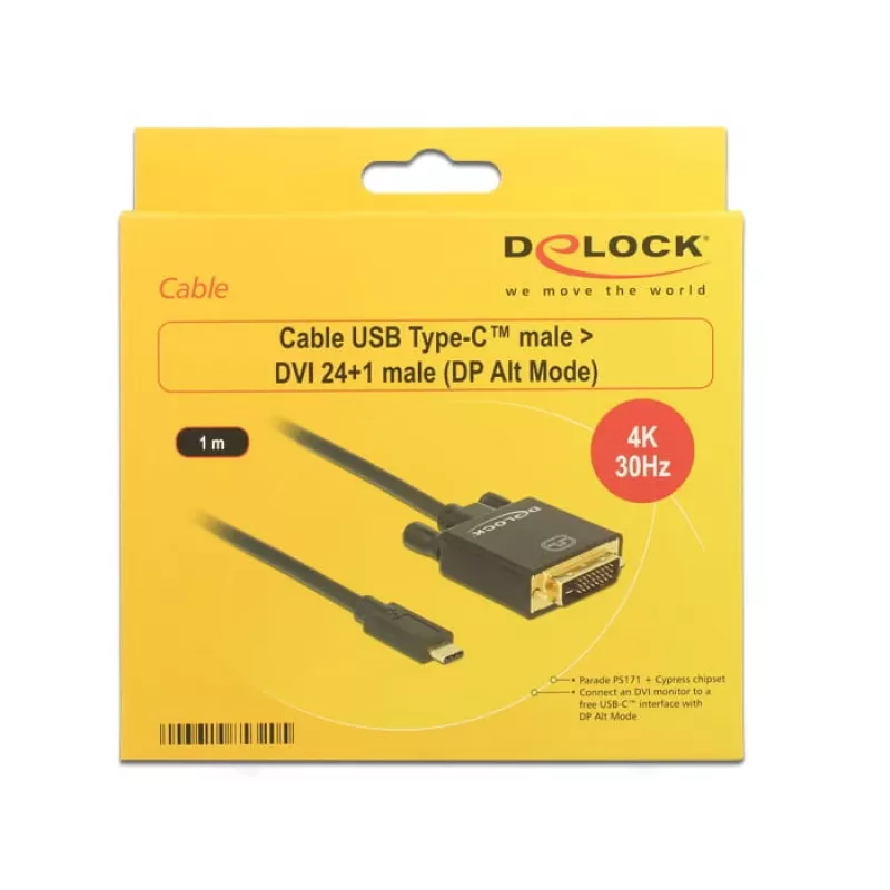 USB-C naar DVI-adapter DeLOCK 1m 85320