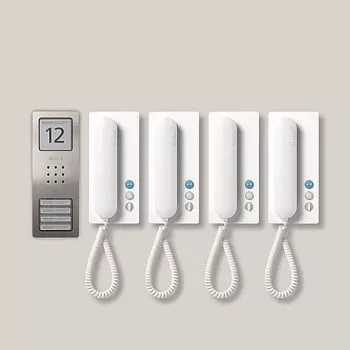 Siedle SET CA 812-4 E/W - bekabeld - roestvrij staal - wit - wand