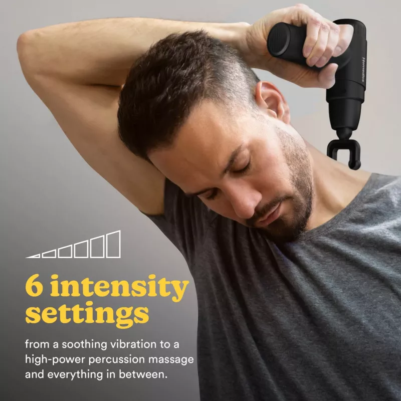 Perkussie-massagepistool HoMedics PGM-45BK mini draagbaar licht handzaam