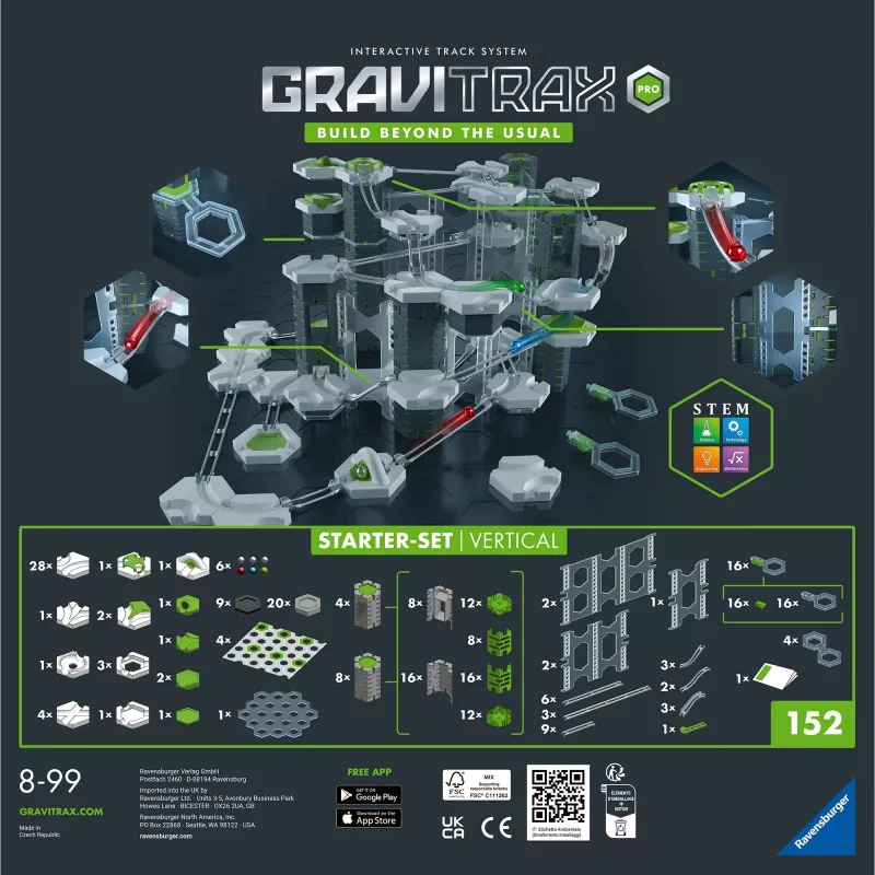 Speelgoed knikkerbaan Ravensburger GraviTrax PRO Starter-Set Vertical vanaf 8 jaar