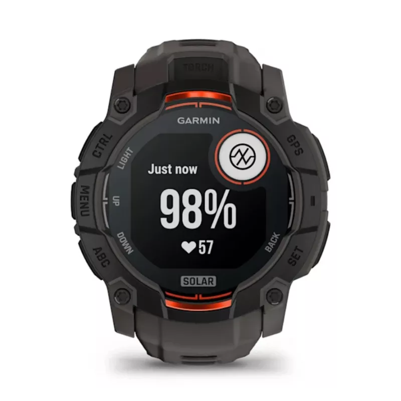 Garmin Instinct 3 Solar GPS-smartwatch 1,3 inch MIP 176x176 touchscreen zwart