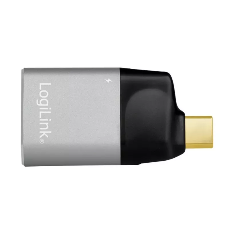 LogiLink USB 3.2 Gen2 Type-C-adapter C/M naar HDMI-A USB-C 4K PD aluminium zwart/grijs