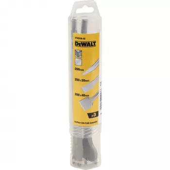 DeWALT 20 mm x 250 mm, 40 mm x 250 mm, 250 mm SDS beitelset