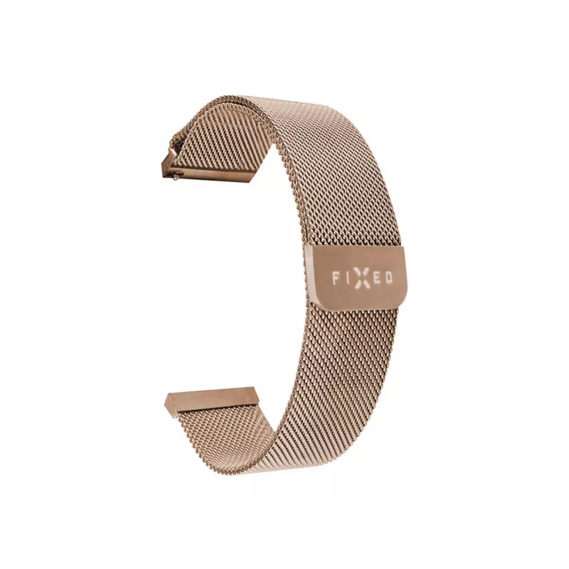 Horlogeband FIXED Mesh Strap Fixed 18mm roestvrij staal snelwissel goud