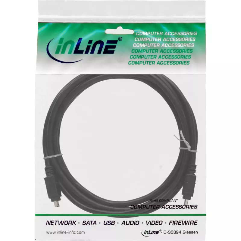 InLine FireWire 400 1394-kabel 4-pins stekker / stekker 3m