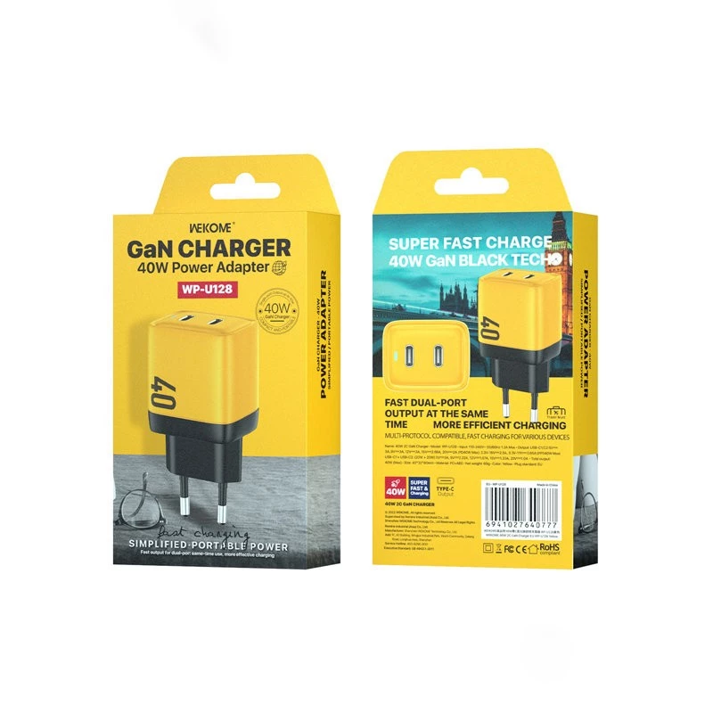 Netlader WEKOME WK-WP-U128 2x USB-C GaN Super Fast Charger