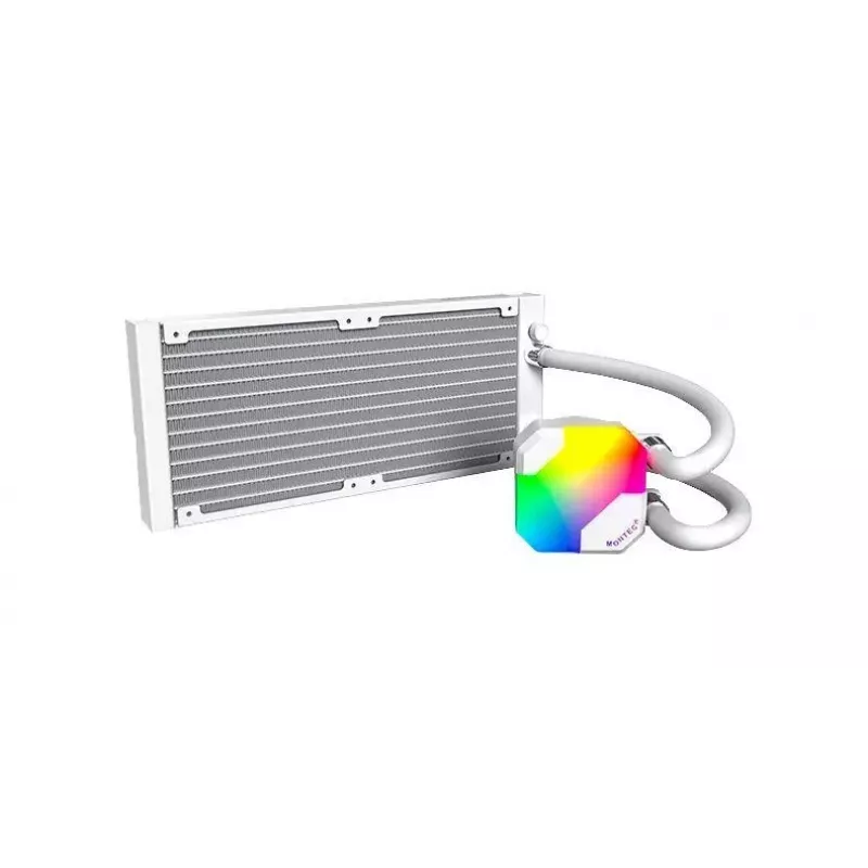 AIO-waterkoeling Montech Hyper Flow ARGB 240 mm wit — 240 mm radiator, ARGB-verlichting, witte uitvoering