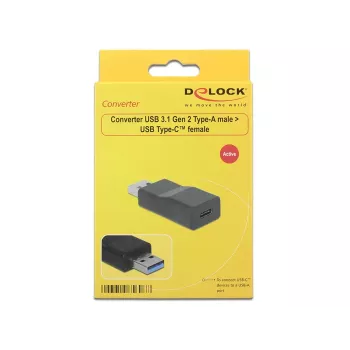 Kabeladapter DeLOCK 65696 USB 3.1 Gen 2 Type-A naar Type-C zwart