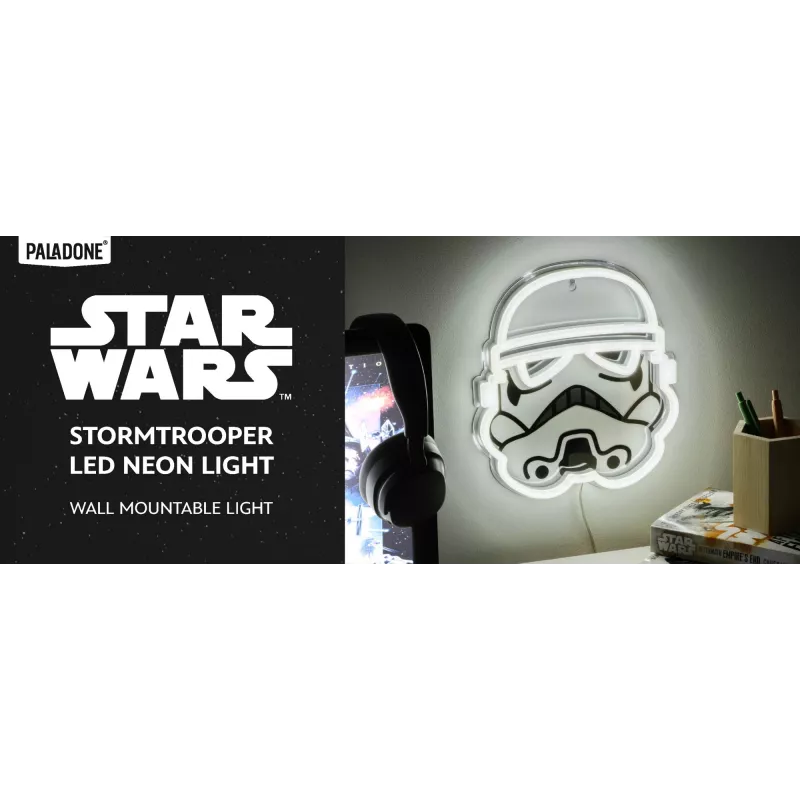 Wandmontierbare LED-neonlamp Paladone Stormtrooper model PP14595SWVN, decoratieve Star Wars-verlichting
