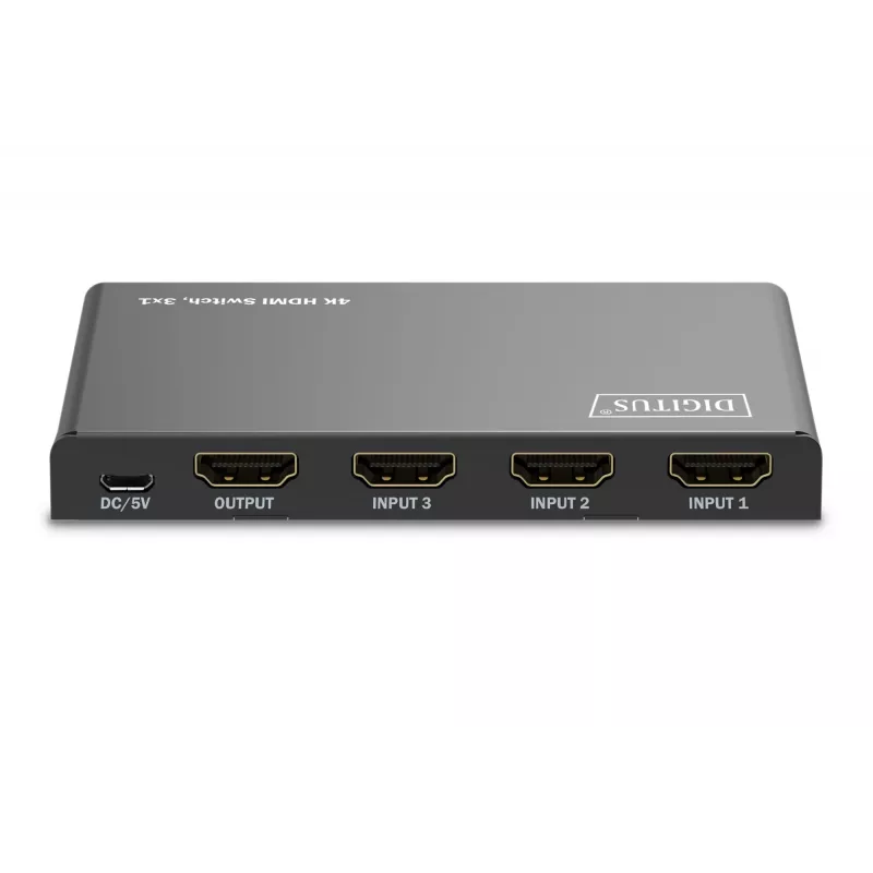 Digitus 4K HDMI-switch 3x1 metaal zwart 18 Gbit/s