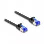 Netwerkkabel DeLOCK RJ45 platte patchkabel stekker op stekker Cat.6A 0,25 m zwart