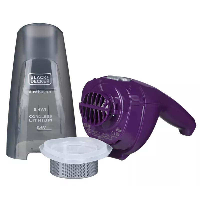 Black & Decker NVC115W handstofzuiger grijs, paars zonder zak
