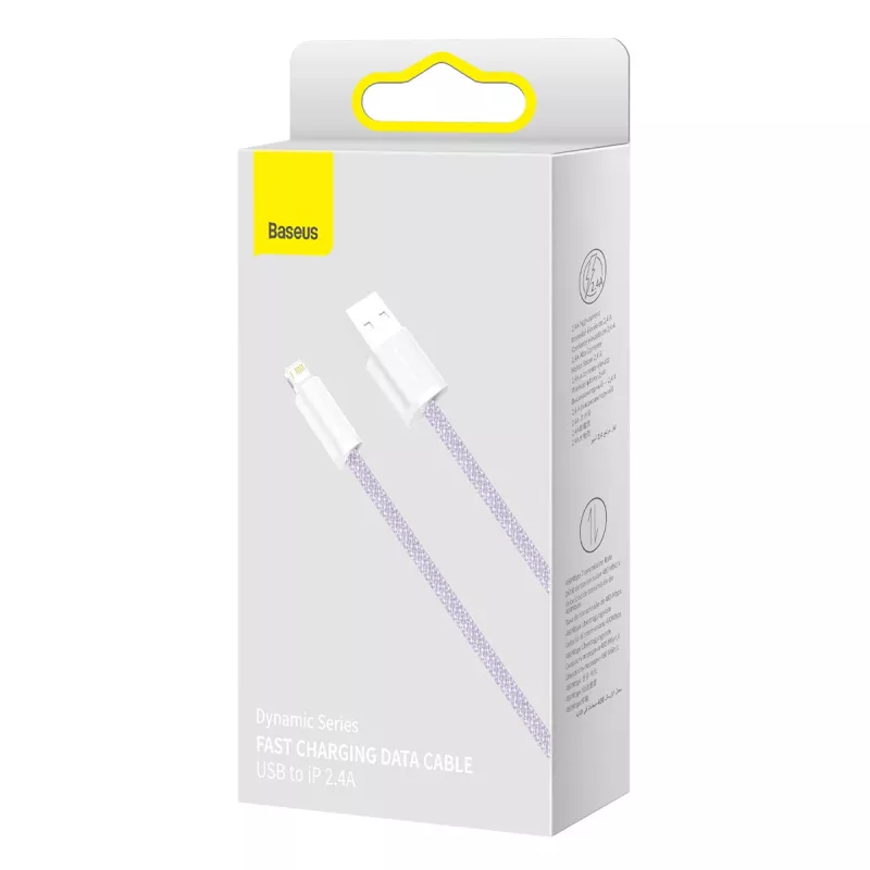 Baseus Dynamic kabel USB naar Lightning, 2,4 A, 2 m (paars)