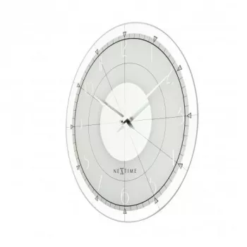 NeXtime klok 8125 Fancy Round, Ø43 cm, wand, wit/zilver
