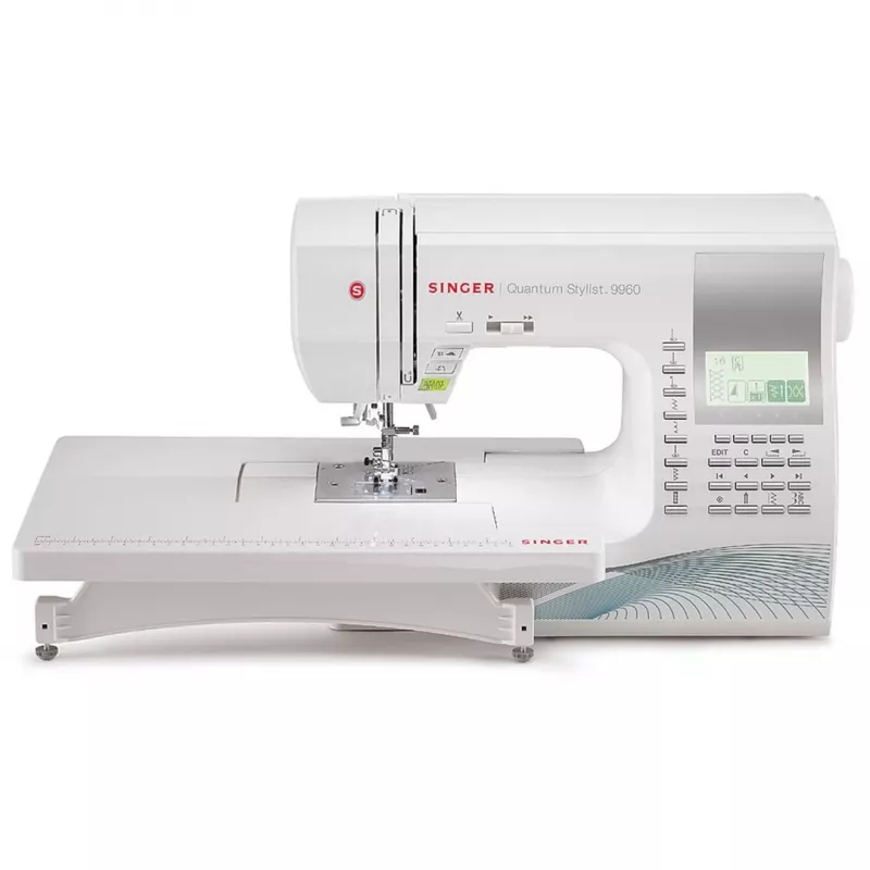 Naaaimachine SINGER Quantum Stylist 9960 — 600 stiksteken, 13 automatische knoopsgatenprogramma's, vrijarm systeem
